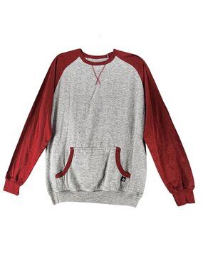 Swiss Cross Shirt Womens Medium Gray Red Long Sleeve Pullover Sweatshirt